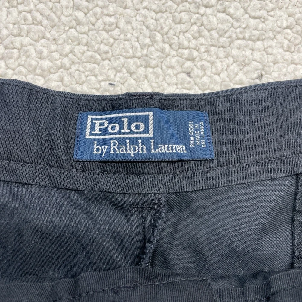 Polo Ralph Lauren Shorts Mens 40 Navy Blue Chino Flat Front Cotton Twill 0804